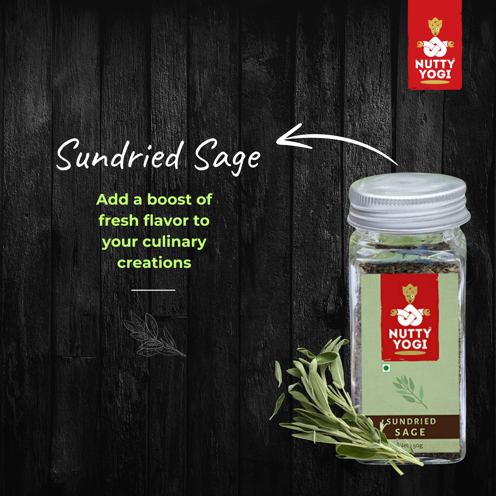 Nutty Yogi SunDried Sage - 35 gm