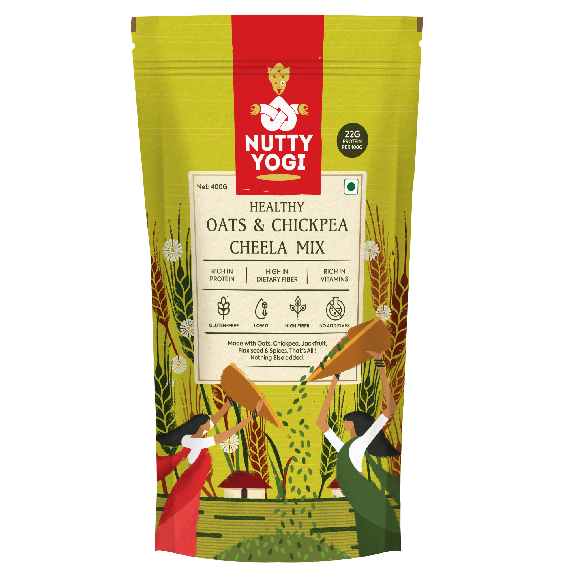 Protein-Packed Cheela Stack Combo (Oats & Chickpea Cheela Mix, Multimillet Cheela Mix, Amaranth Cheela Mix) 1.2kg
