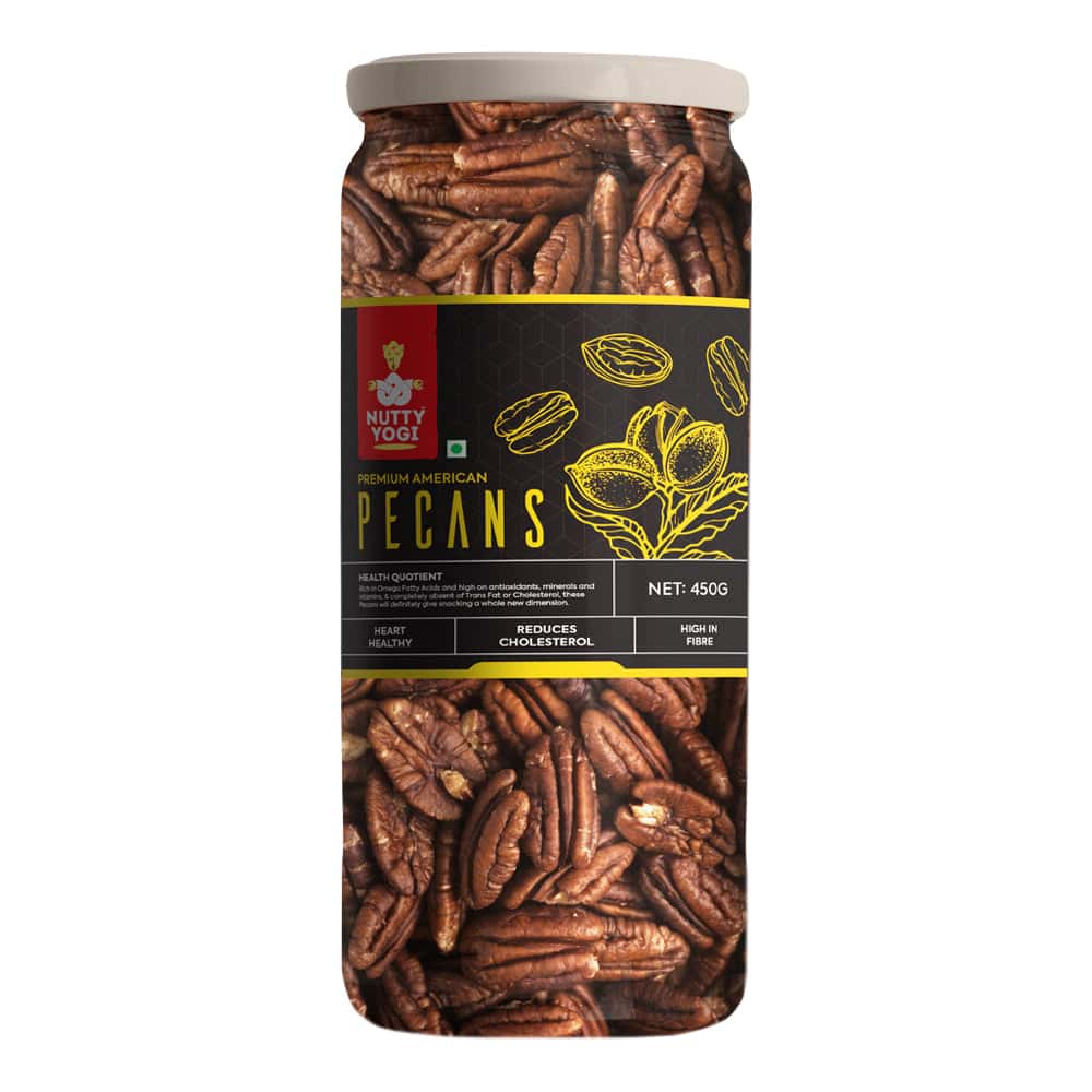 "Nutty Yogi Pecans 450g | All Natural | No Preservatives | No Additives | Gluten Free | Vegan | Non GMO | Nuts Dry Fruits "