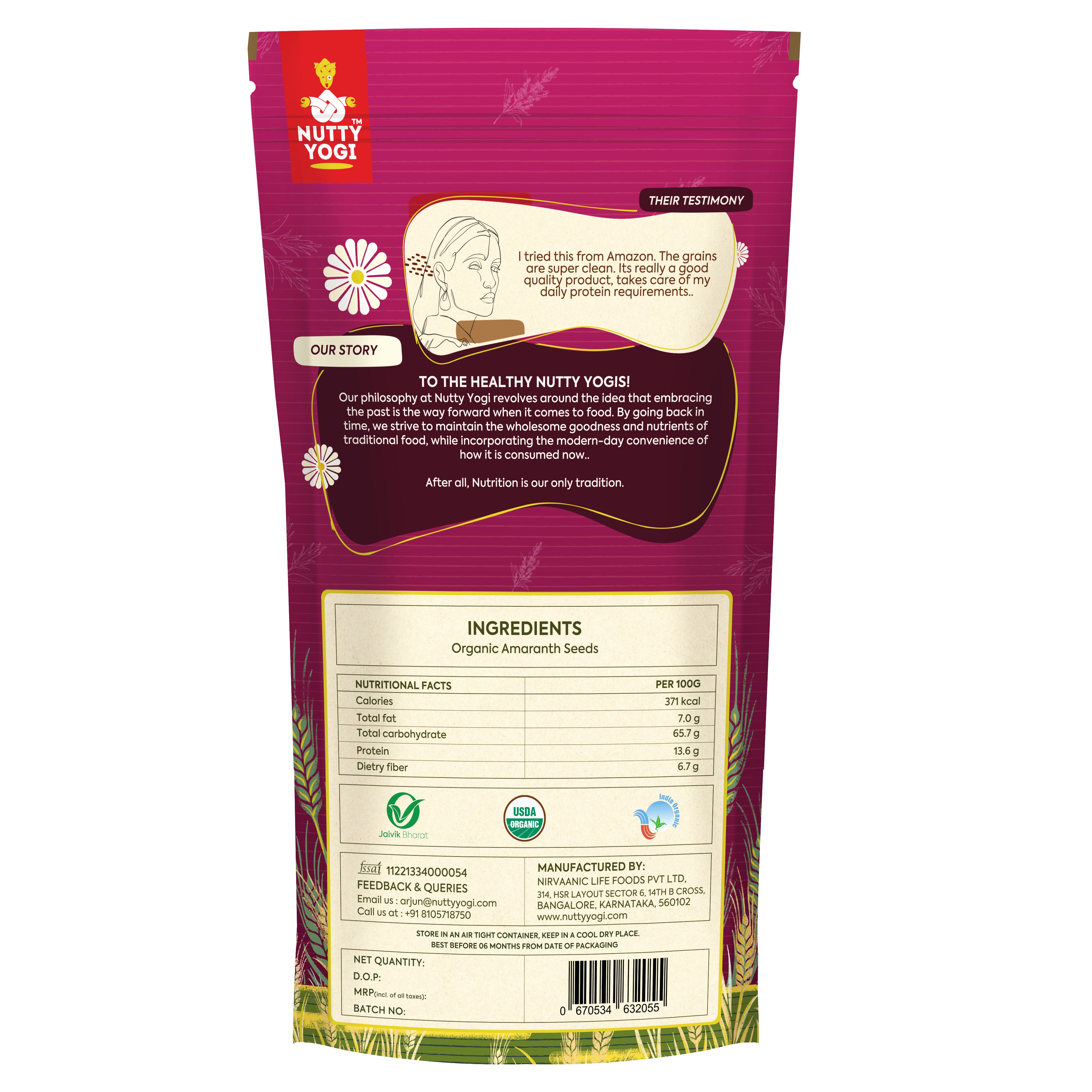Nutty Yogi Organic Amaranth Seeds / Rajgira
