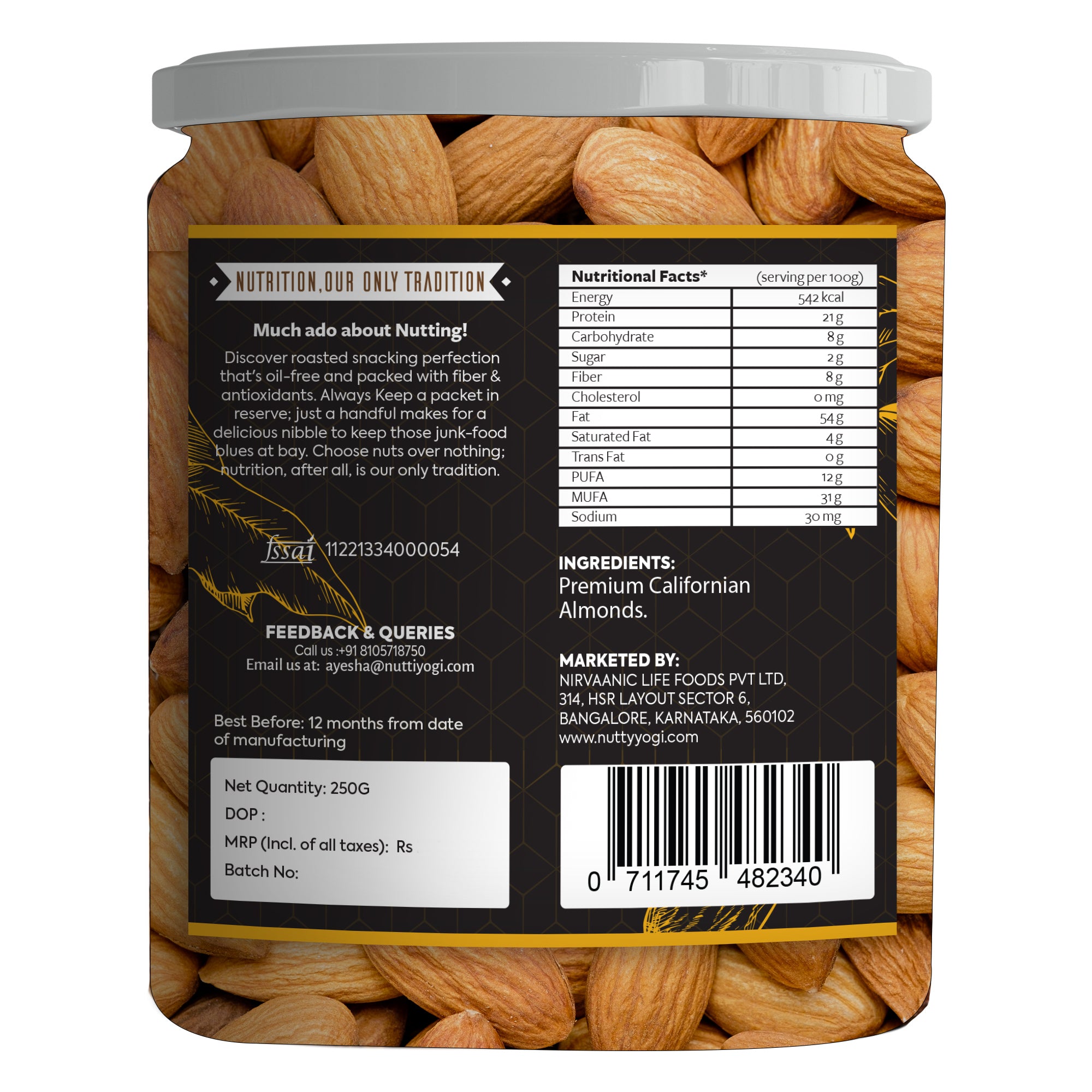 Nutty Yogi Premium Californian Almonds