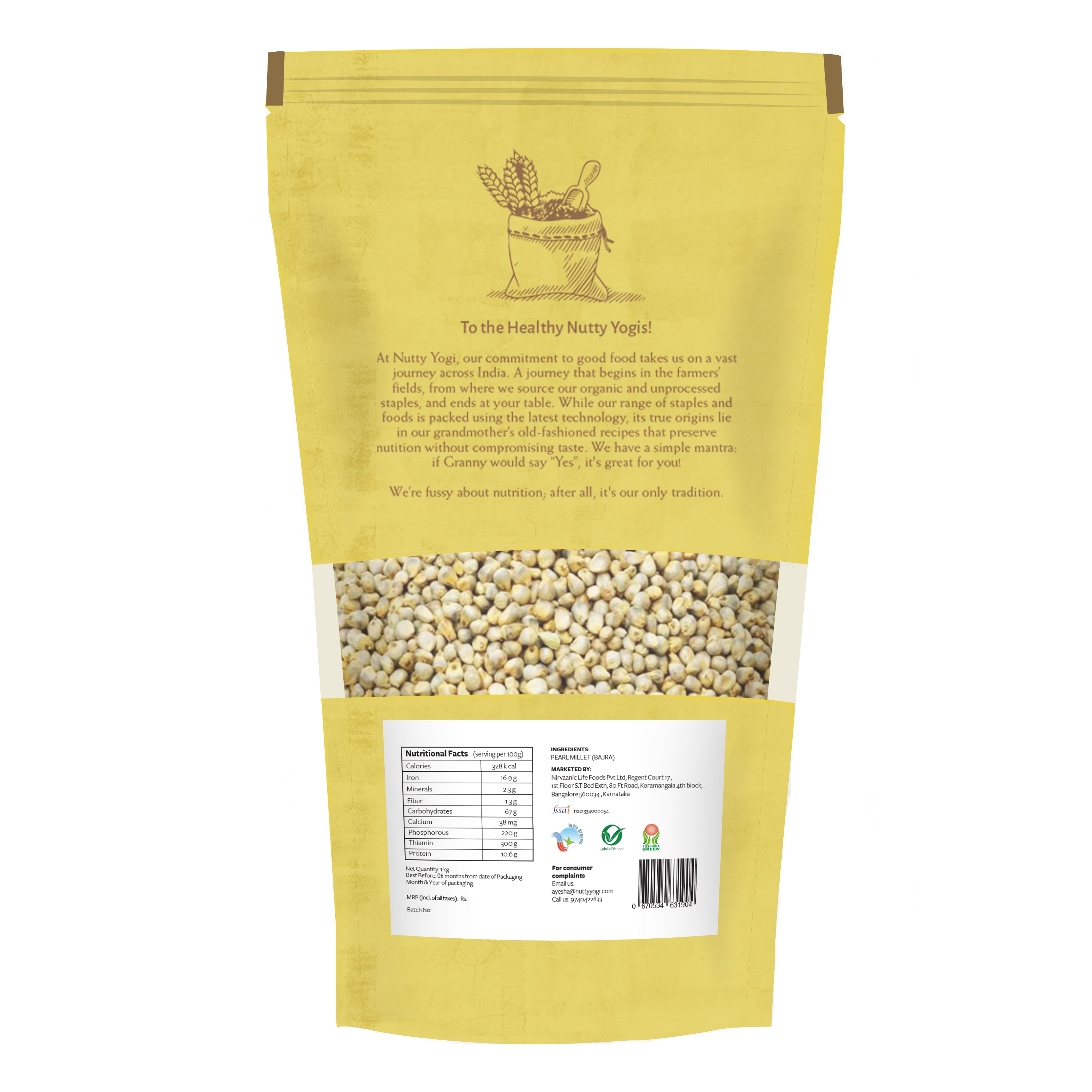Nutty Yogi Organic Pearl Millet / Bajra