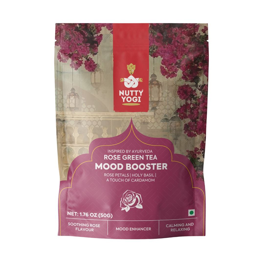 Nutty Yogi Mood Booster Tea | 50g | Rose Green Tea