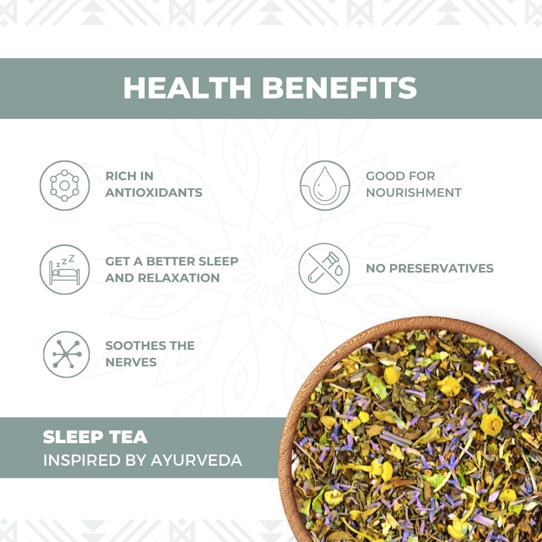 Nutty Yogi Sleep Tea - Green Tea Blend with Chamomile, Lavender, Ashwagandha - 50g