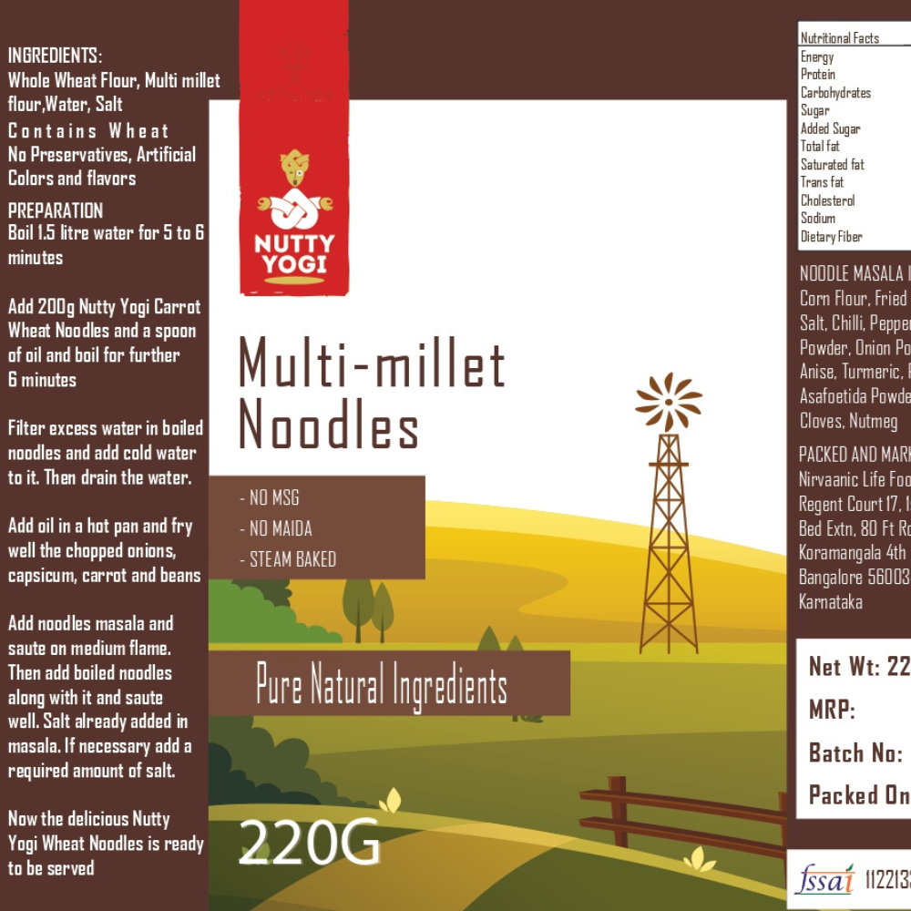 Healthy Millet Noodles Combo - Moringa, Millets, Carrot Noodles