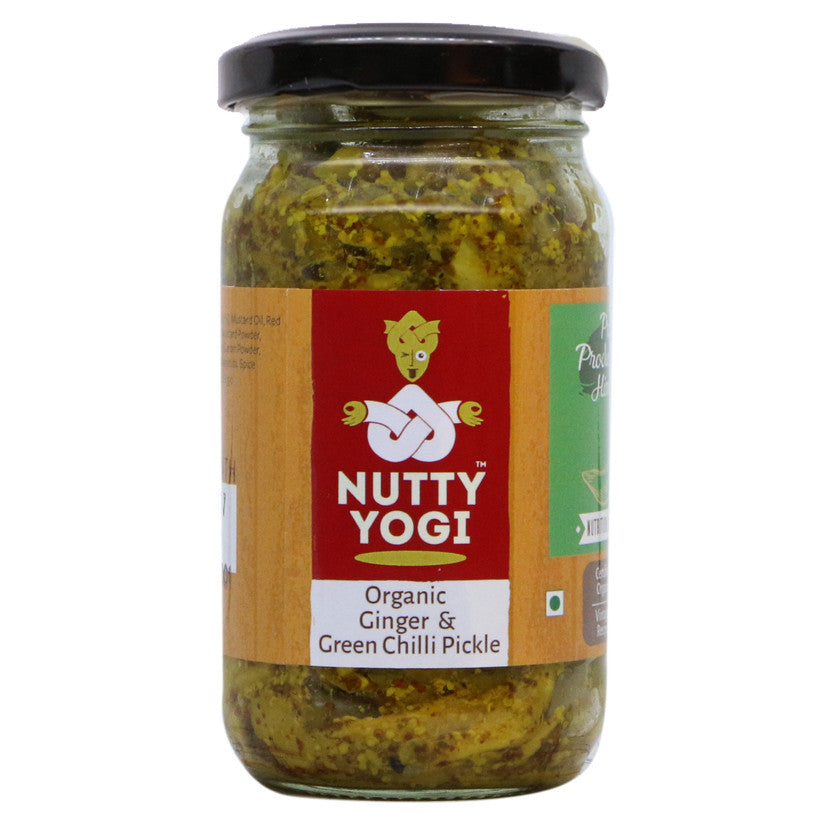 Organic Ginger & Green Chilli Pickle.
