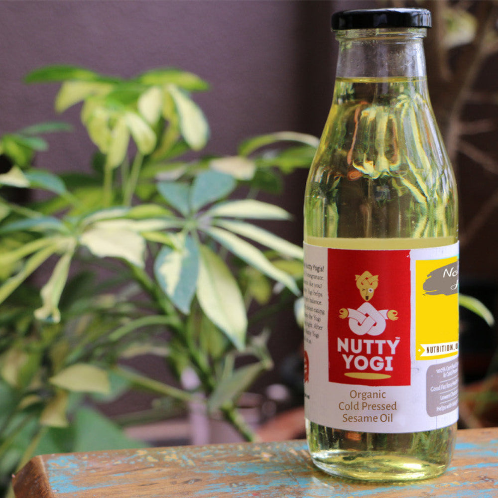 Organic Cold Pressed Sesame Oil.