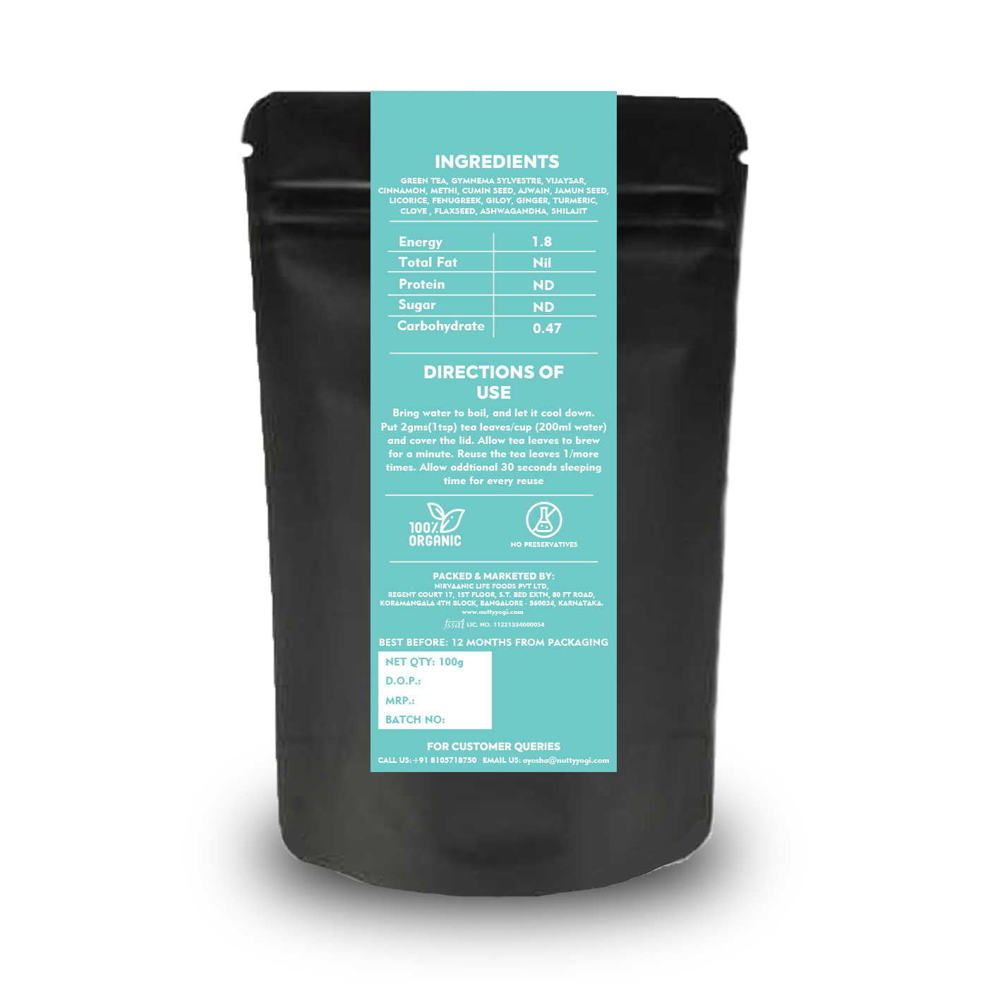 Nutty Yogi Sugarfit Tea - 50g