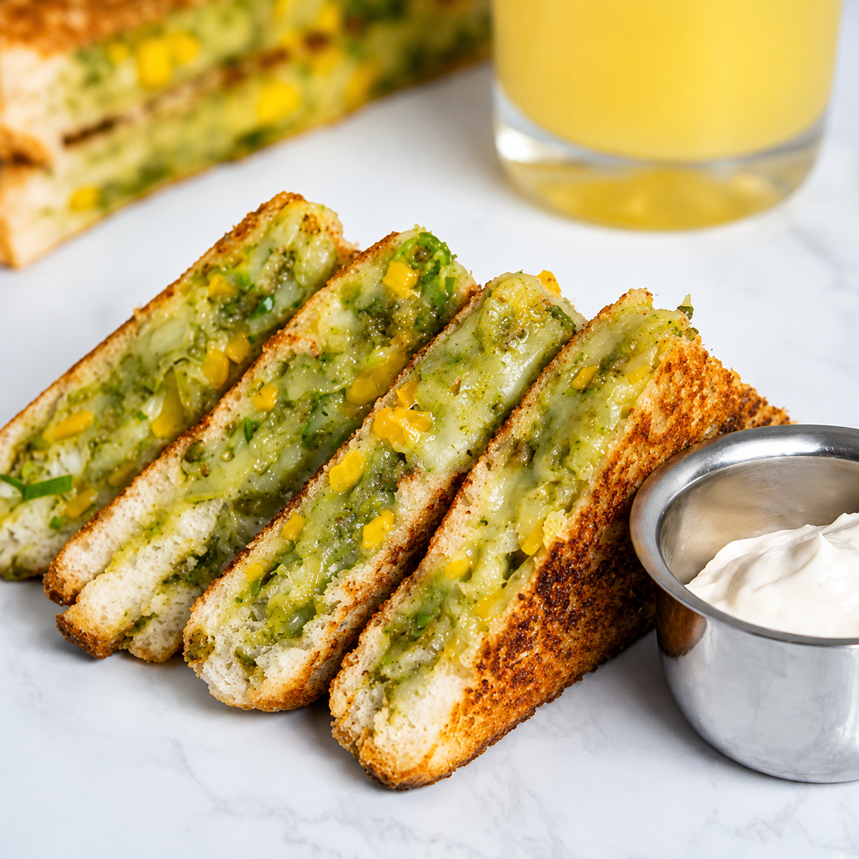 Cheesy High-Protein Cheela Sandwich 🧀✨