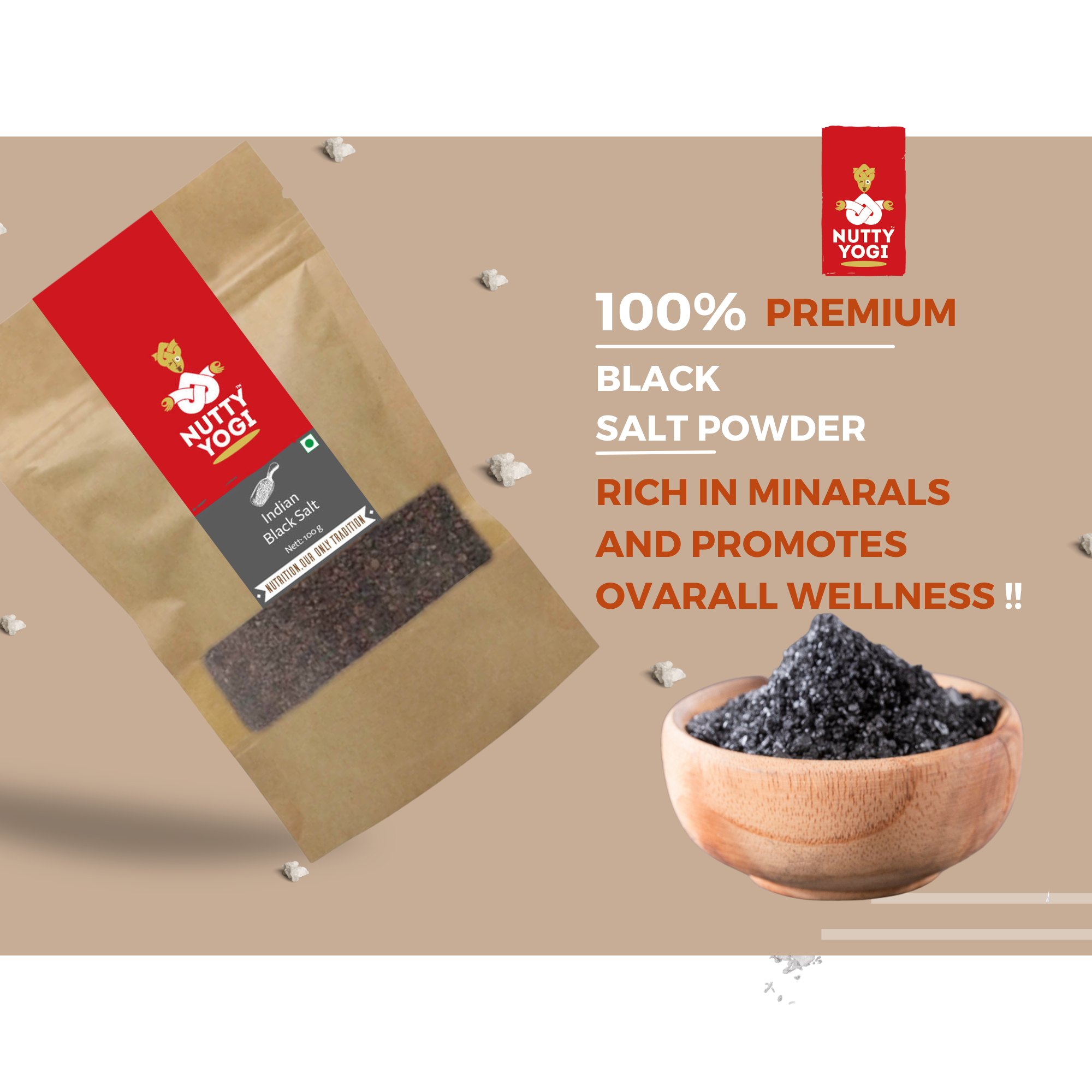 Nutty Yogi Black Salt Powder 100 gm