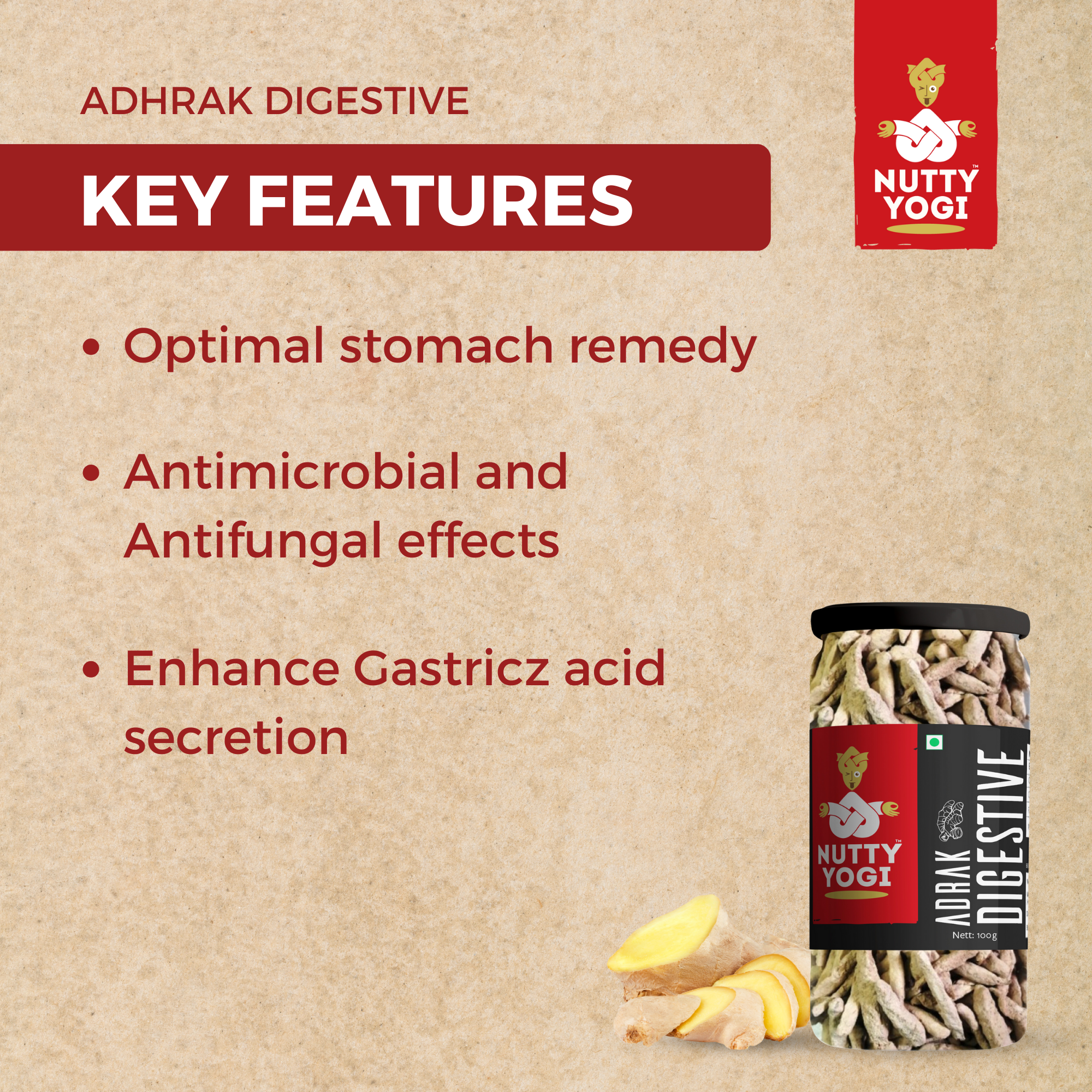 Nutty Yogi Adrak Digestive 100g