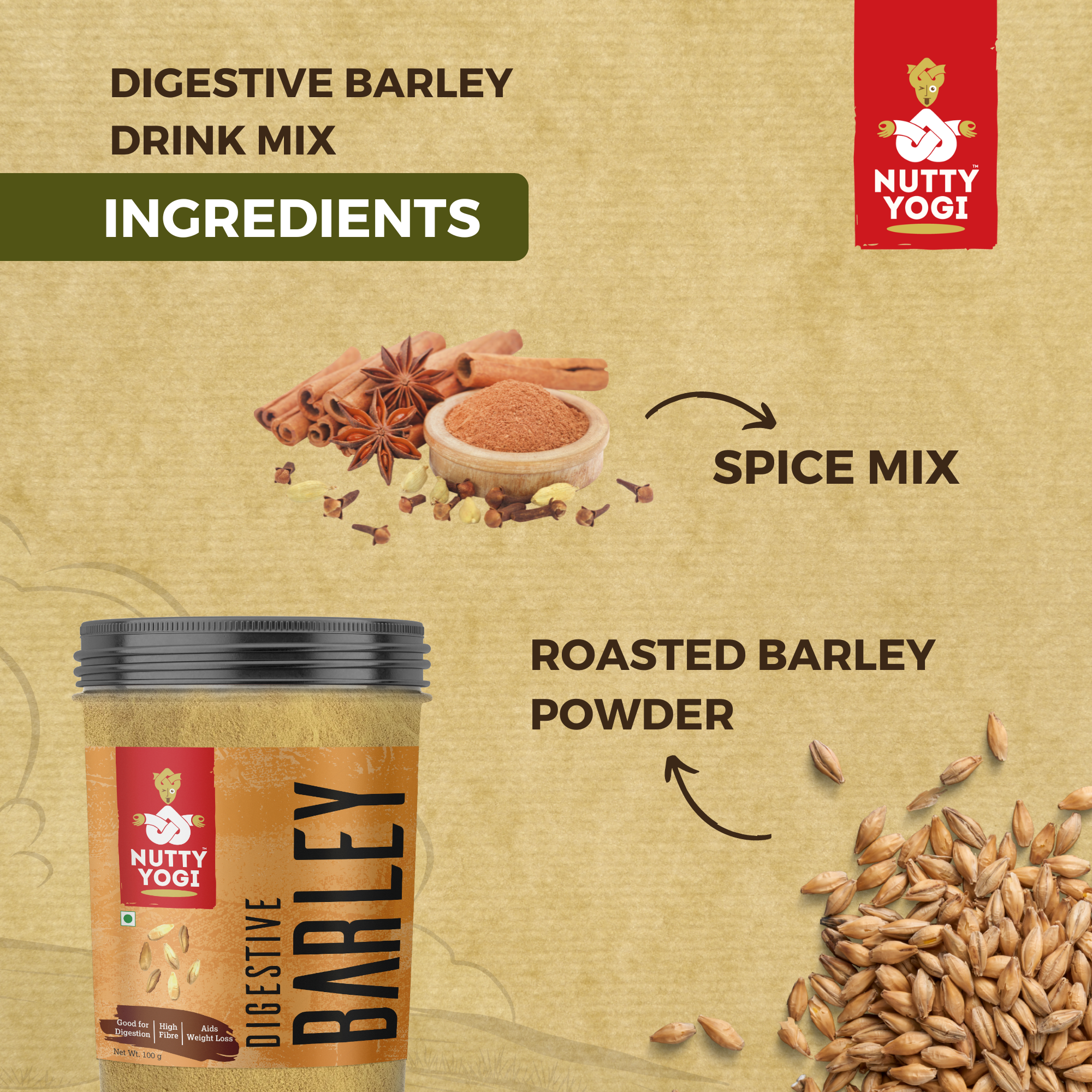 Nutty Yogi Digestive Barley Drink Mix