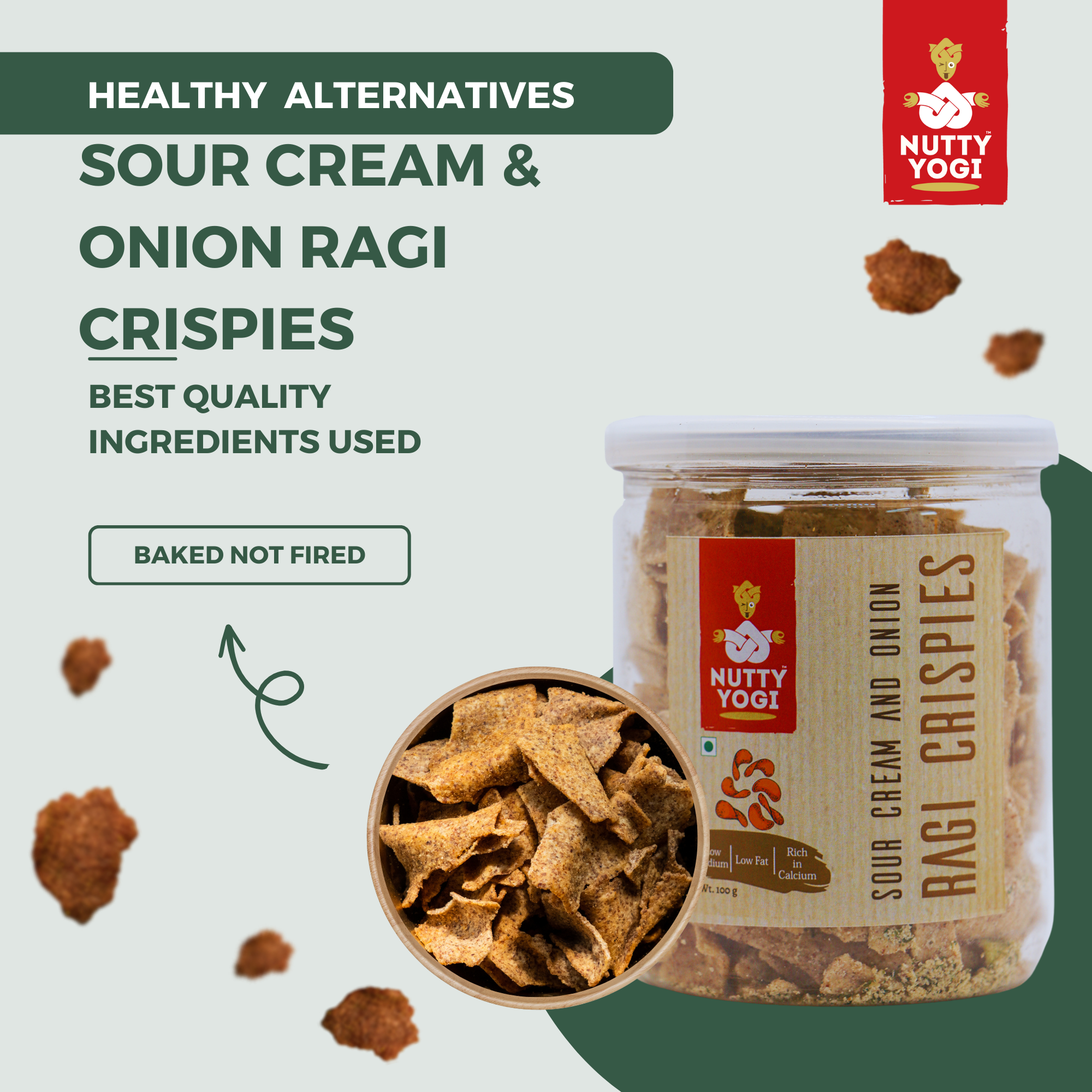 Nutty Yogi Sour Cream & Onion Ragi Crispies