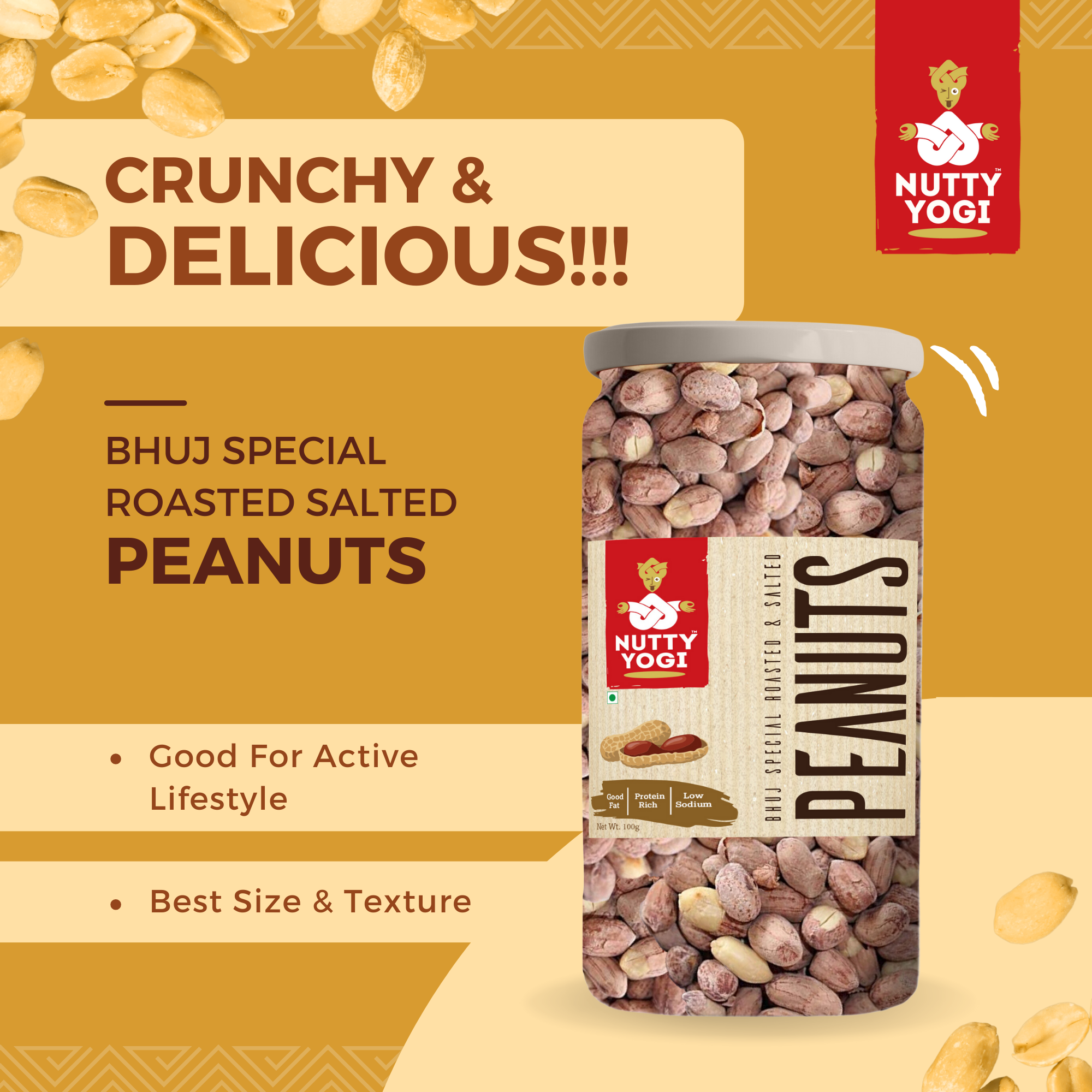 Nutty Yogi Bhuj Special Roasted Khari Singdana Peanuts 200 gms