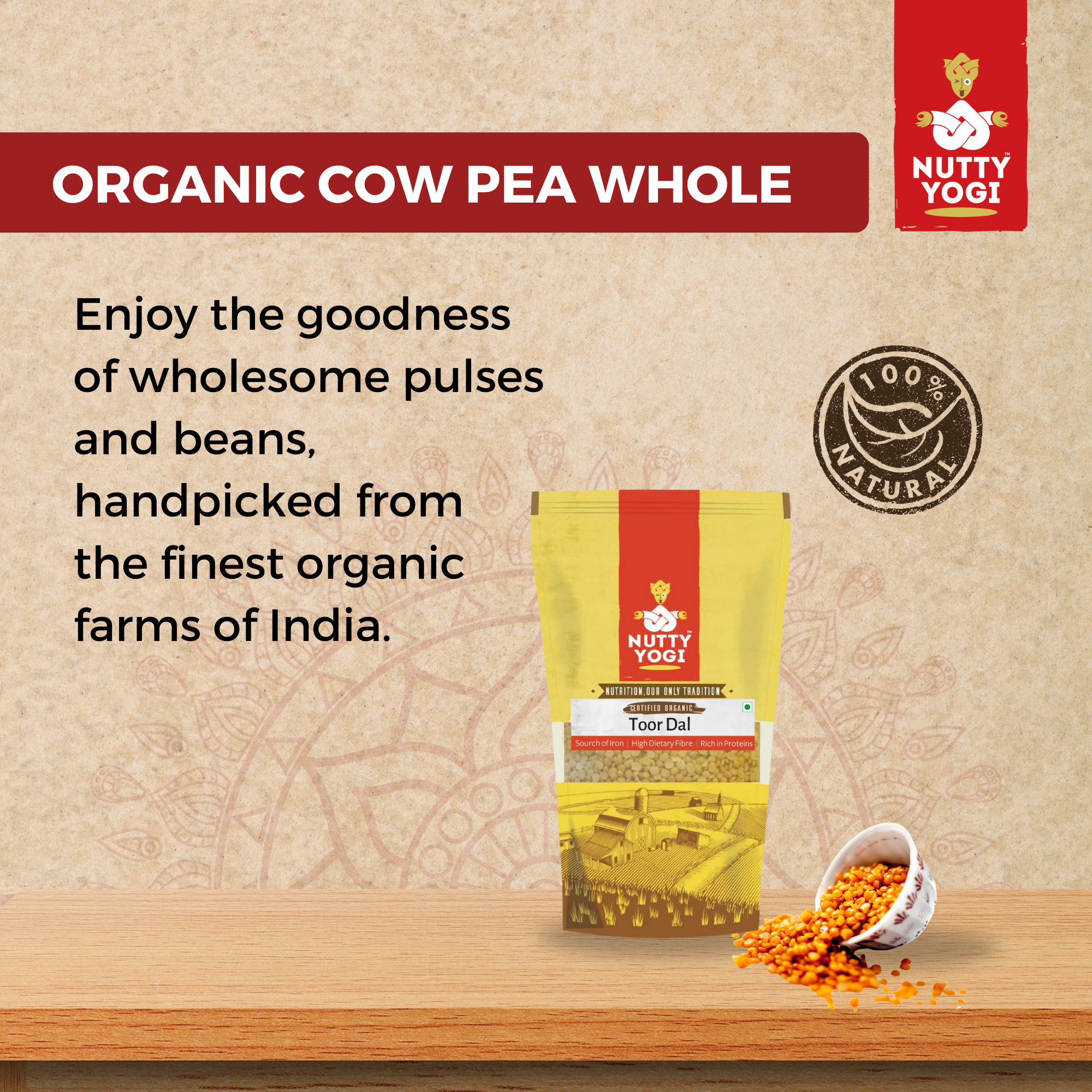 Nutty Yogi Organic Cow Pea Whole 500 gm