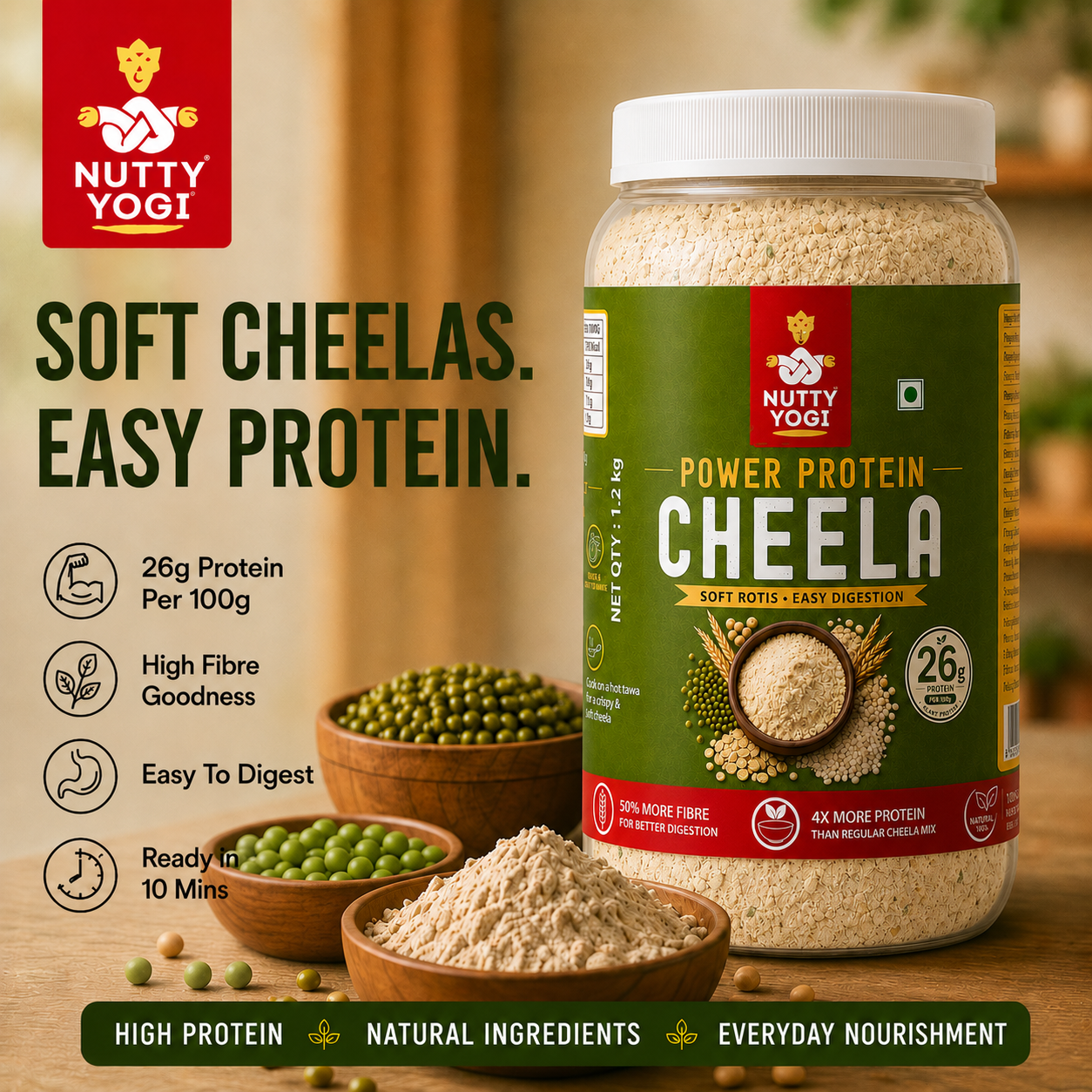 Nutty Yogi Power Protein Cheela