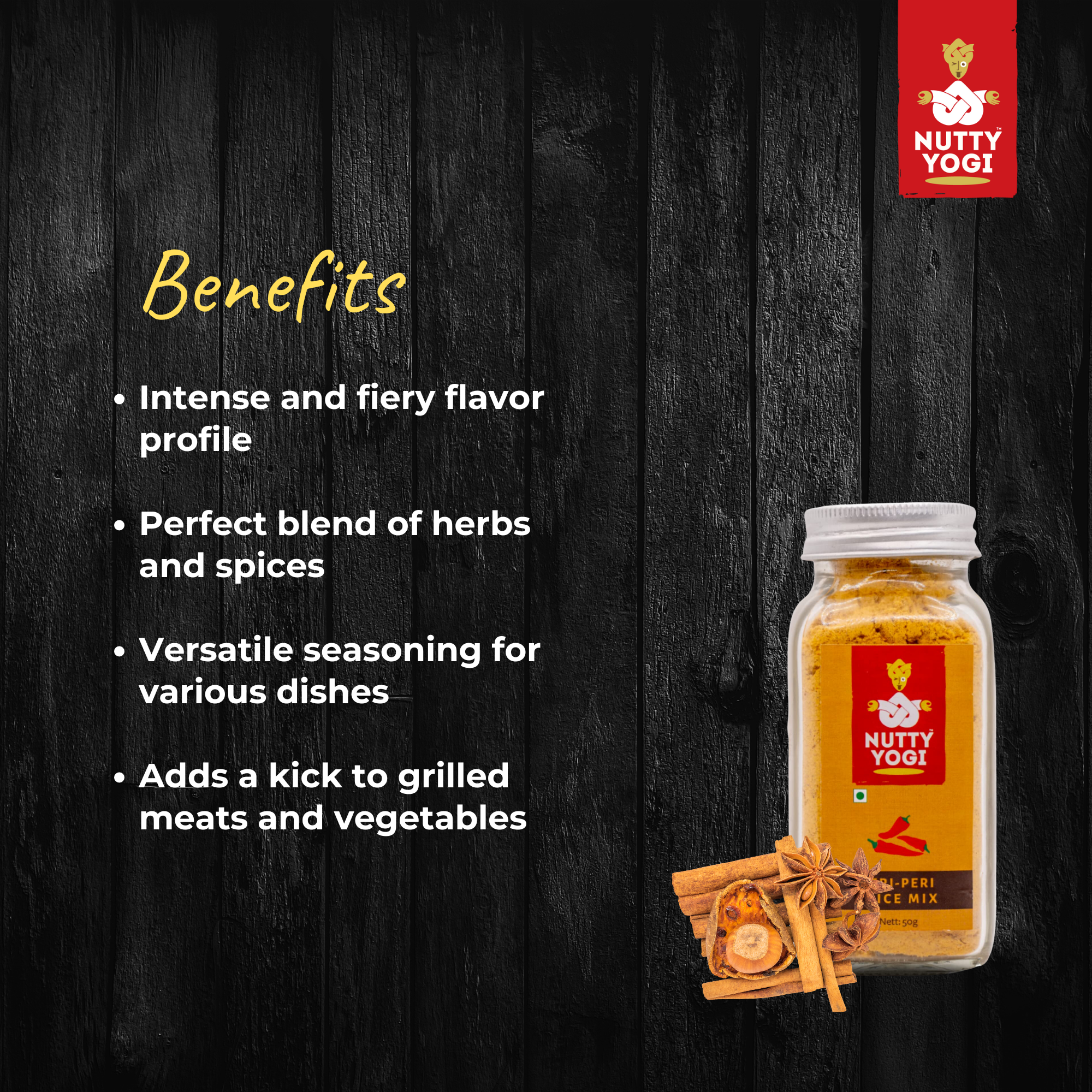 Nutty Yogi Peri Peri Spice Mix - 50 gms