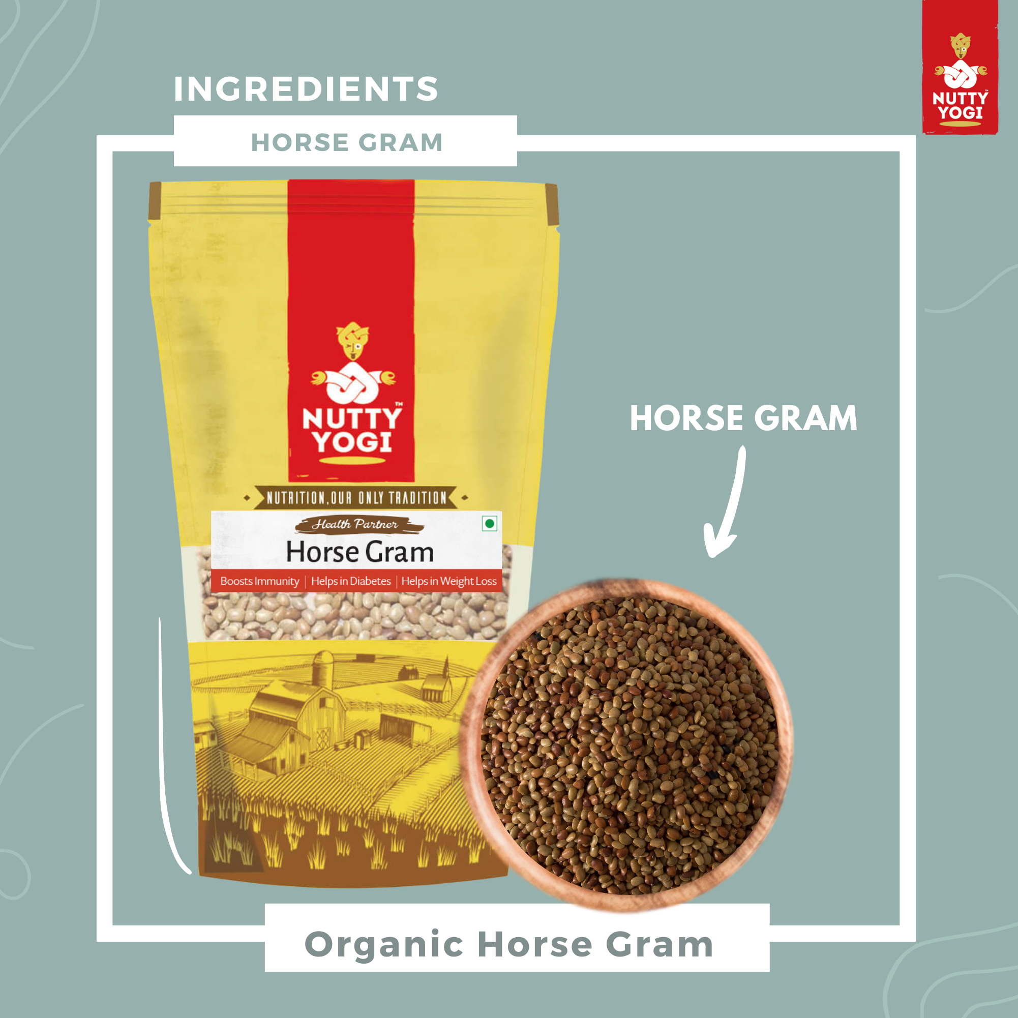 Nutty Yogi Horse Gram Flour / Kulathi 400g