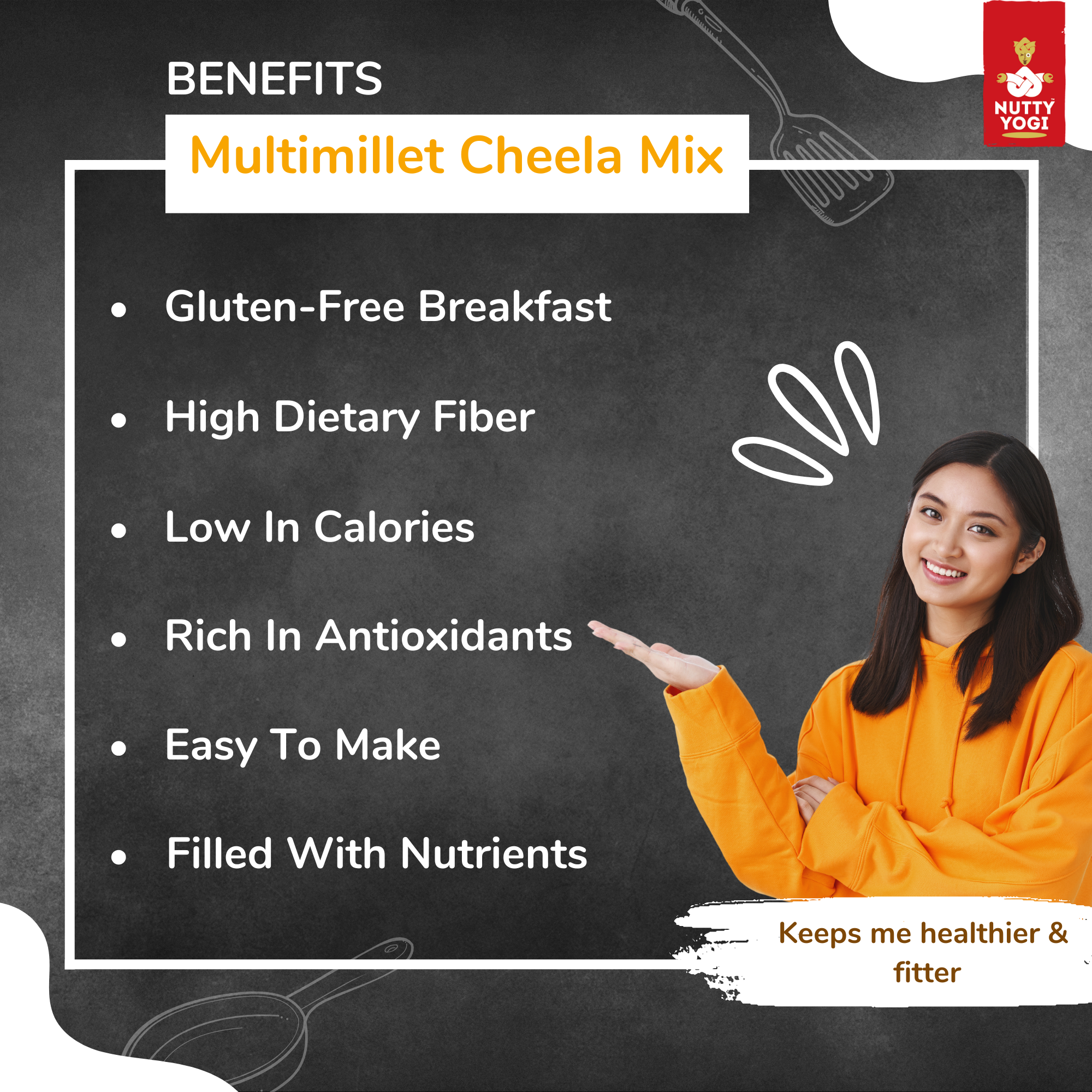 Nutty Yogi Multimillet Cheela Mix - 400g