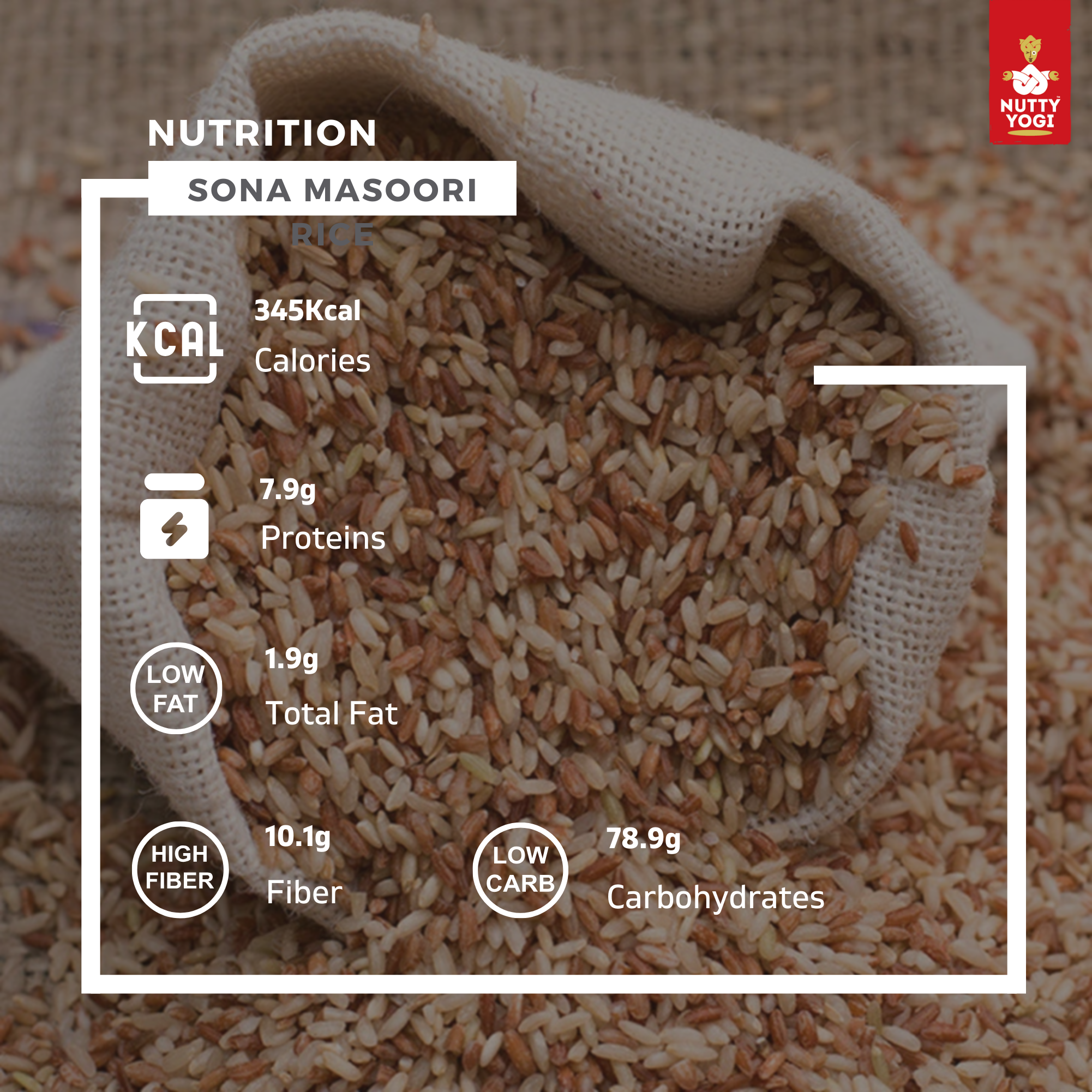 Nutty Yogi Organic Handpounded Sona Masoori Rice