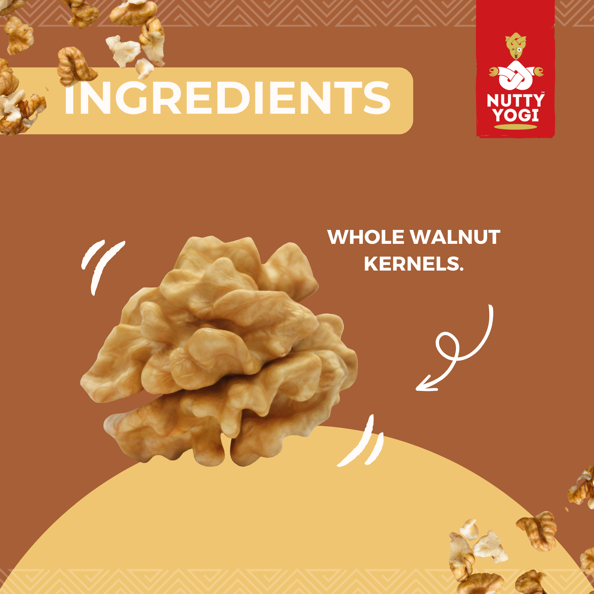 Nutty Yogi Walnuts Jar 100g| Premium Akrot Giri | Rich in Protein & Iron | Low Calorie Nut | 0g Trans Fat & Cholesterol Free