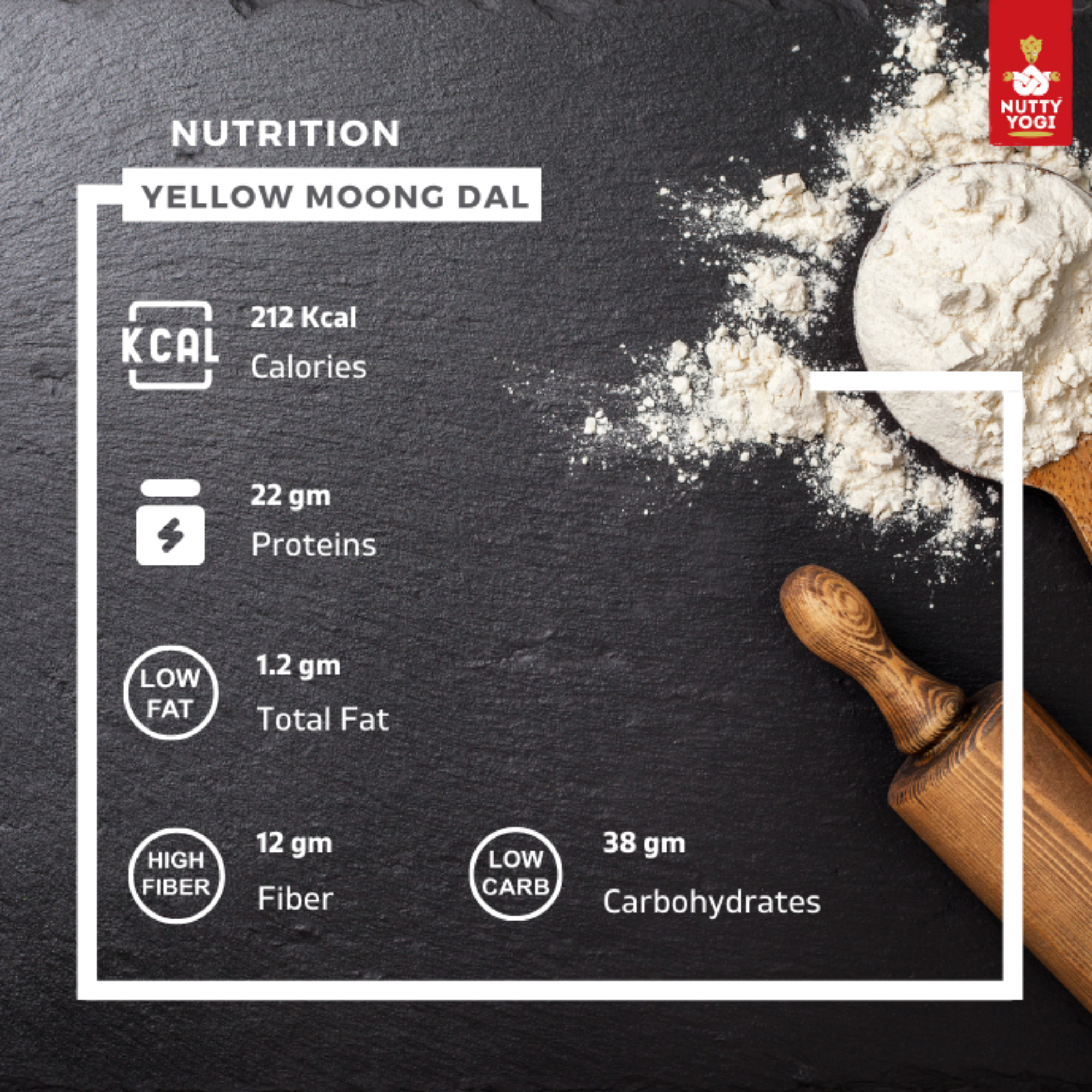 Nutty Yogi Yellow Moong Daal Flour