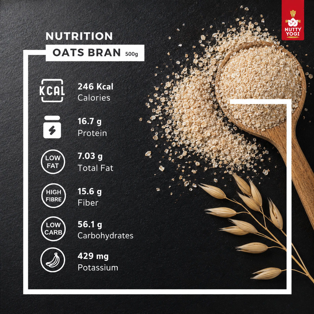 Nutty Yogi Oats Bran 500g