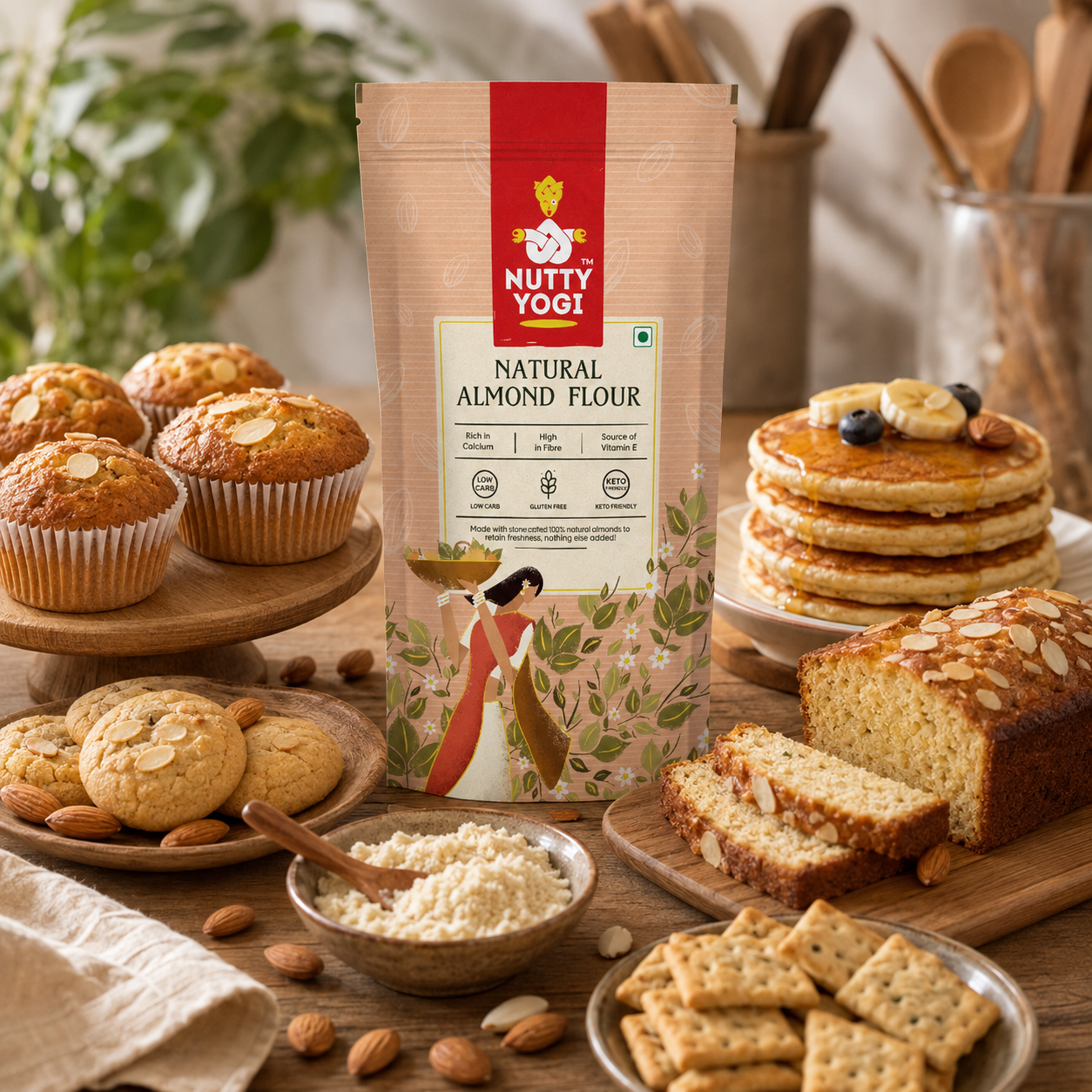 Nutty Yogi Natural Almond Flour  (Gluten-Free, Low-carb, Un blanched)