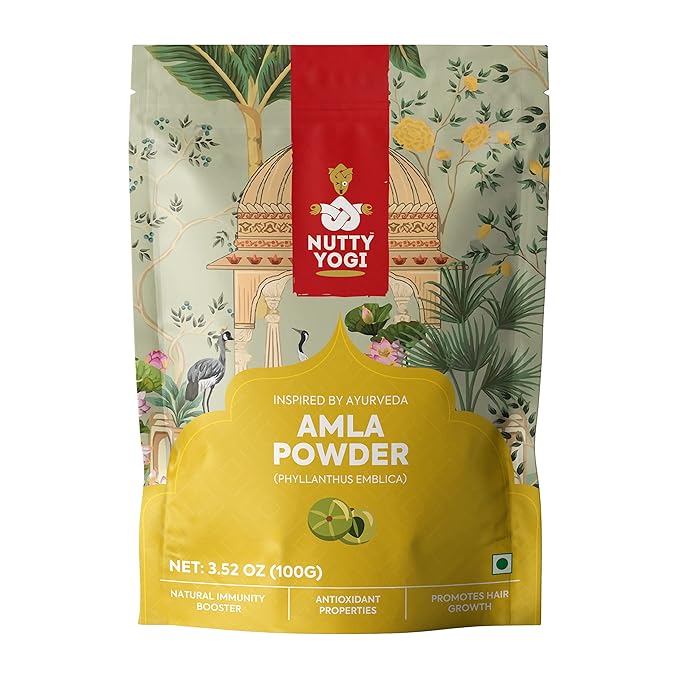 Nutty Yogi Amla Powder 100g | Organic Amla Indian Gooseberry Powder for Hair Growth