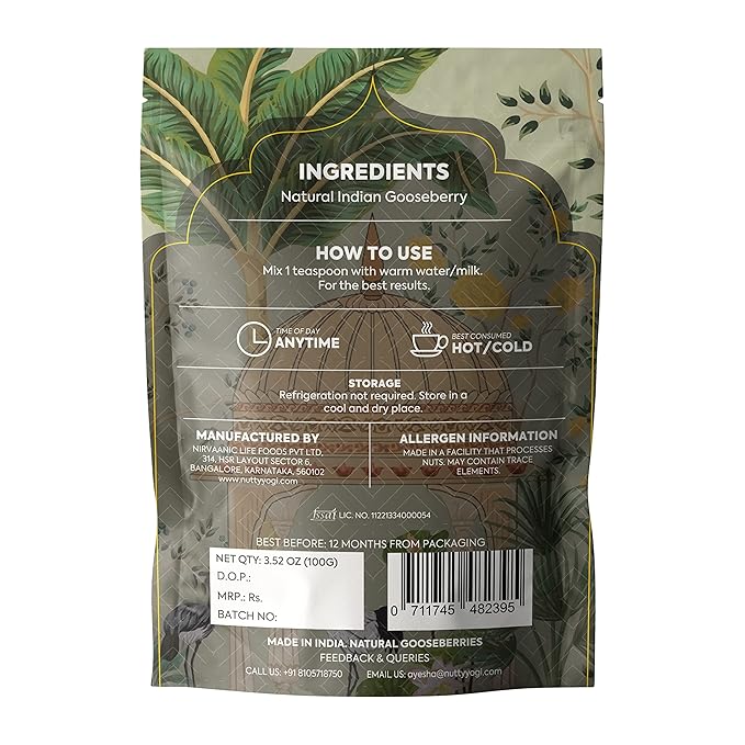 Nutty Yogi Amla Powder 100g | Organic Amla Indian Gooseberry Powder for Hair Growth