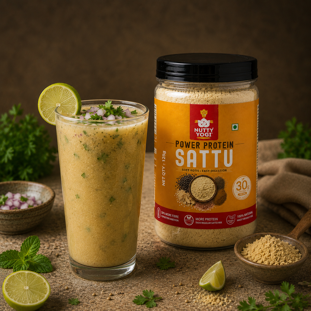 Nutty Yogi Power Protein Sattu Mix  | 30g Protein per 100g