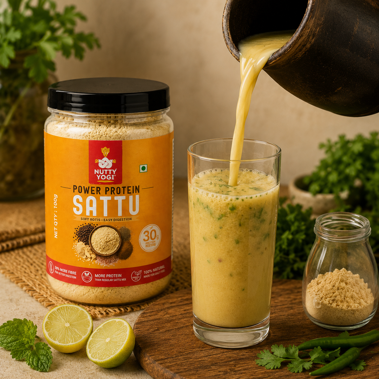 Nutty Yogi Power Protein Sattu Mix  | 30g Protein per 100g