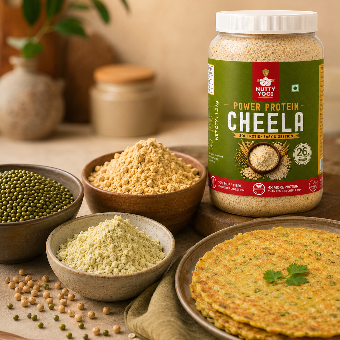 Nutty Yogi Power Protein Cheela | 26g Protein per 100g
