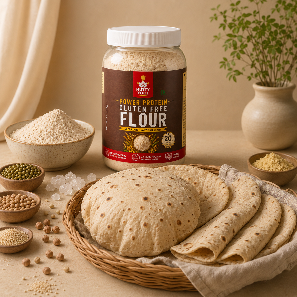 Nutty Yogi Power Protein Gluten Free Flour | 20g Protein per 100g
