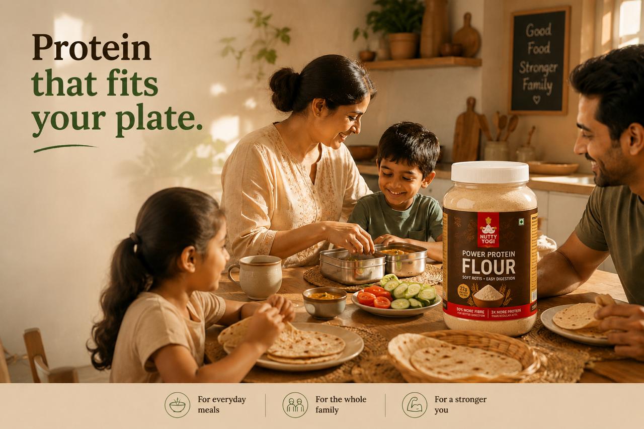 Nutty Yogi Power Protein Flour I Digestible Protein I Soft Roti I 22g Protein per meal