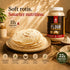 Nutty Yogi Power Protein Flour with soft rotis, made from khapli wheat, green moong, sattu, oats and pea protein, delivering 22g protein per 100g.