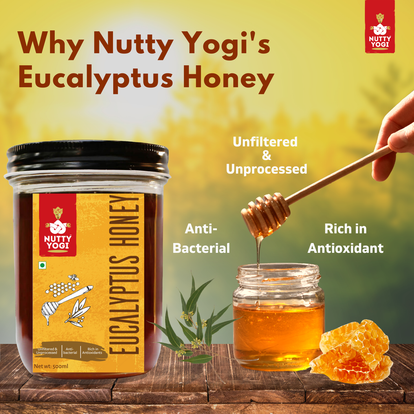 Nutty Yogi Eucalyptus Honey 500gm