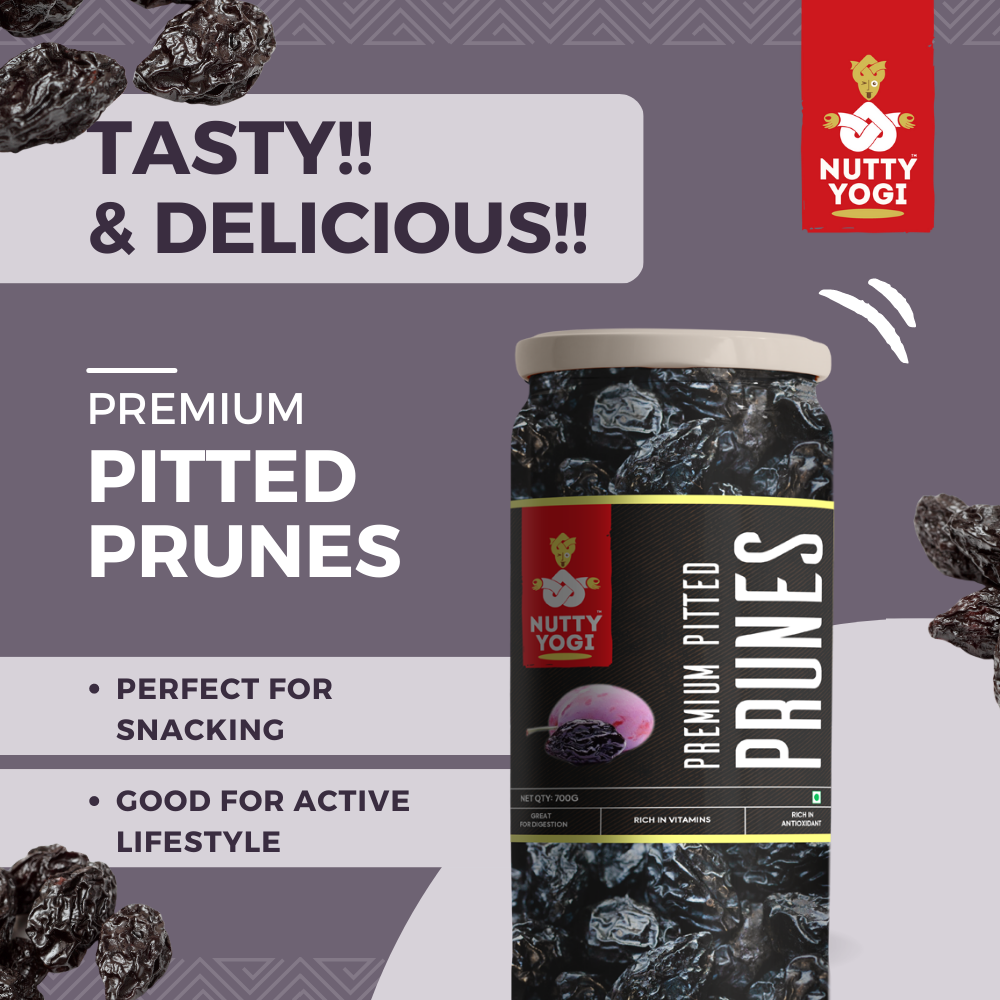 Nutty Yogi Prunes 700g | Dried Premium Pitted California Prunes Health Snack