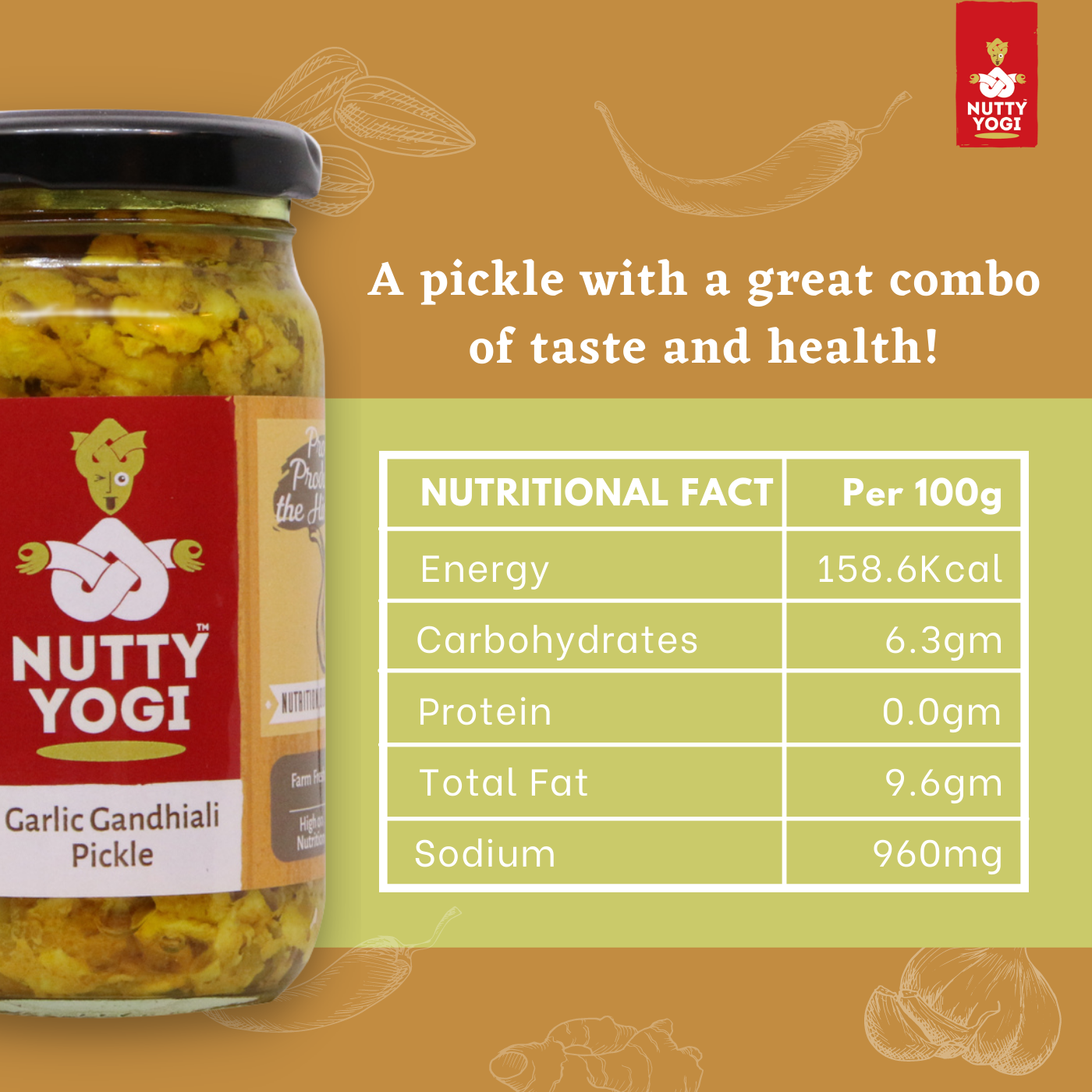 Nutty Yogi Garlic Gandhiali Pickle 200g