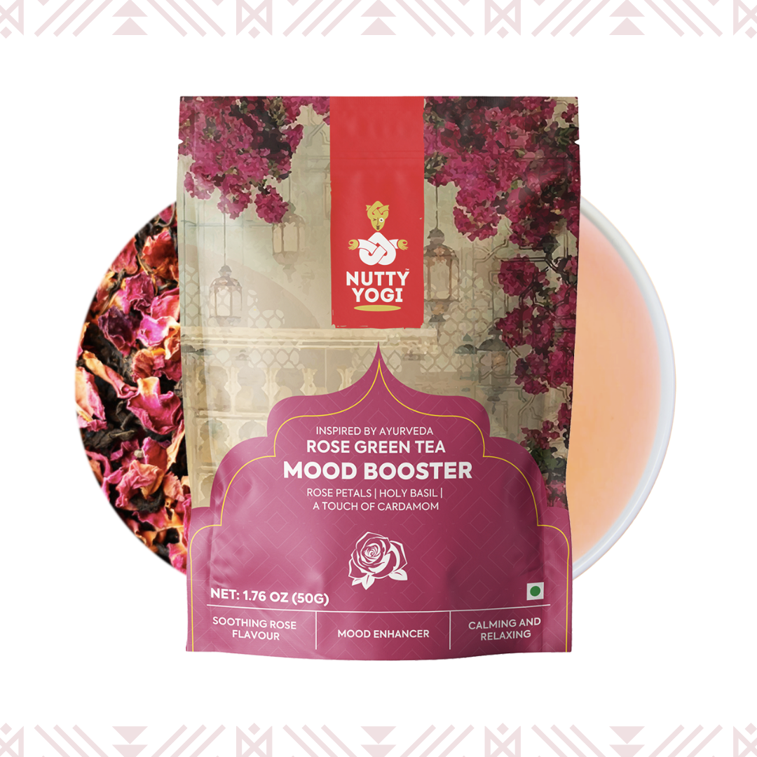 Nutty Yogi Mood Booster Tea | 50g | Rose Green Tea