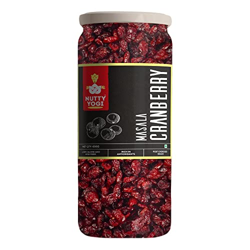 Nutty Yogi Masala Cranberry | Cranberries | Spicy Mix | Berries | Fusion | Flavour 650gm (Pack of 1)