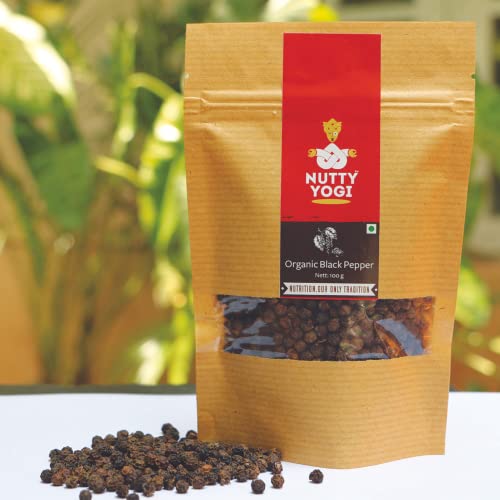 Nutty yogi organic black pepper | Indian Spices | Healthy & Natural | Kali Mirch 100g