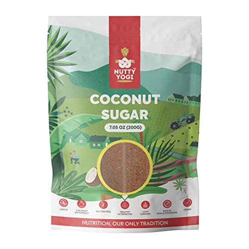 Nutty Yogi Coconut Sugar 200g | 100% Pure Natural Coconut Sugar | Natural sweetener | Rich in minerals | Healthy sugar variety | No added preservatives and chemicals