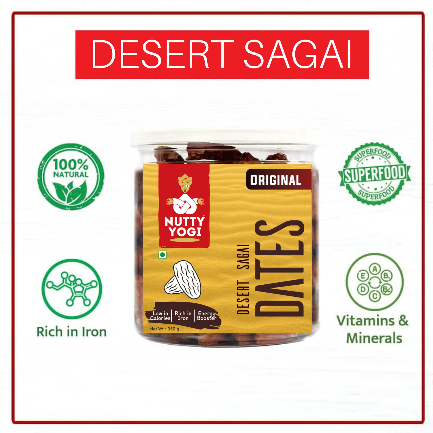 Nutty Yogi Desert Sagai Dates 350 gm