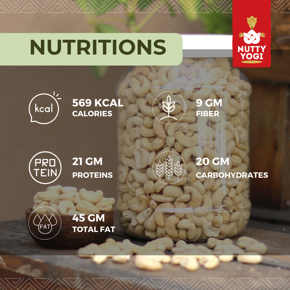 Nutty Yogi Cashew 1.2kgs Jar| Whole Crunchy Cashew | Premium Kaju nuts Dry Fruit | Nutritious & Delicious | Gluten Free & Plant based Protein