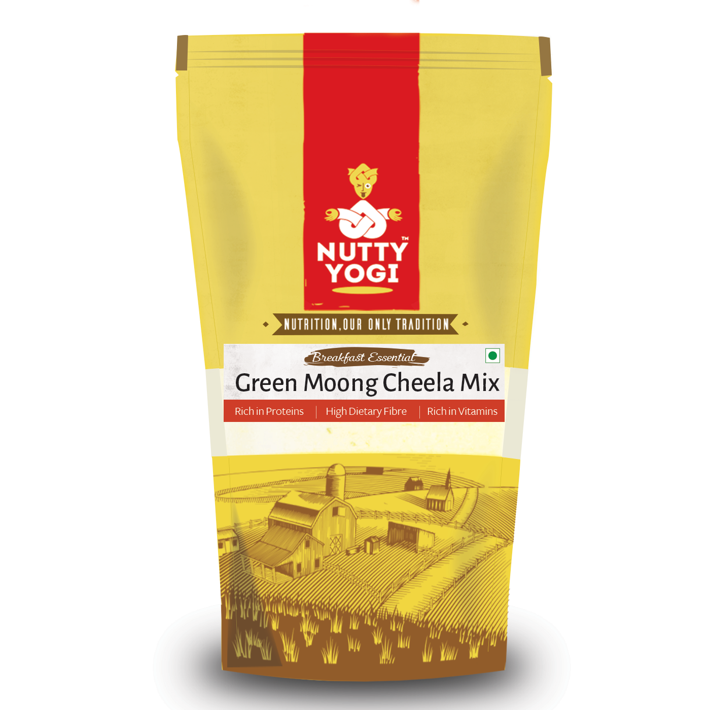 Nutty Yogi High Energy Breakfast Mix (Rolled Oats, Green Moong Cheela Mix, Amaranth Cheela, Ragi Flakes, Dark Choco Granola)