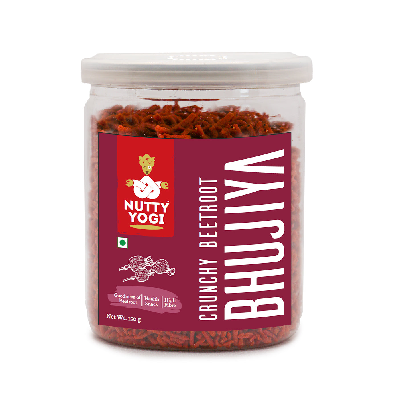 Nutty Yogi Crunchy Beetroot Bhujiya - 150 gm