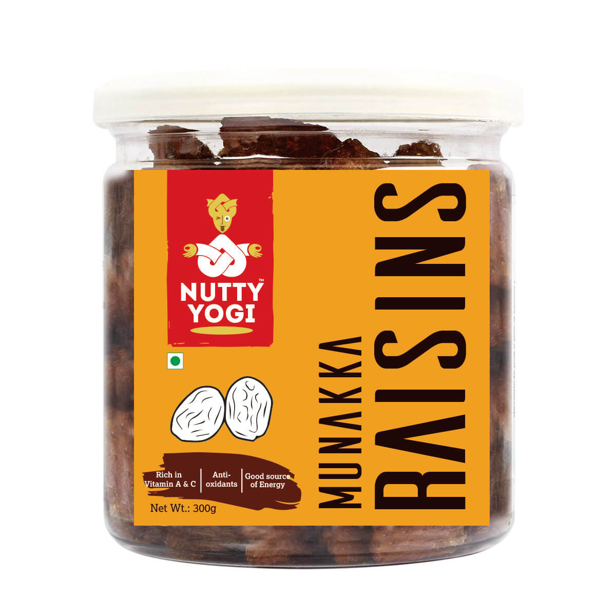 Nutty Yogi Munakka Raisins 300g | Afghani | Abjos| King Size | Healthy Dry Fruits | 300gm (Pack of 1)