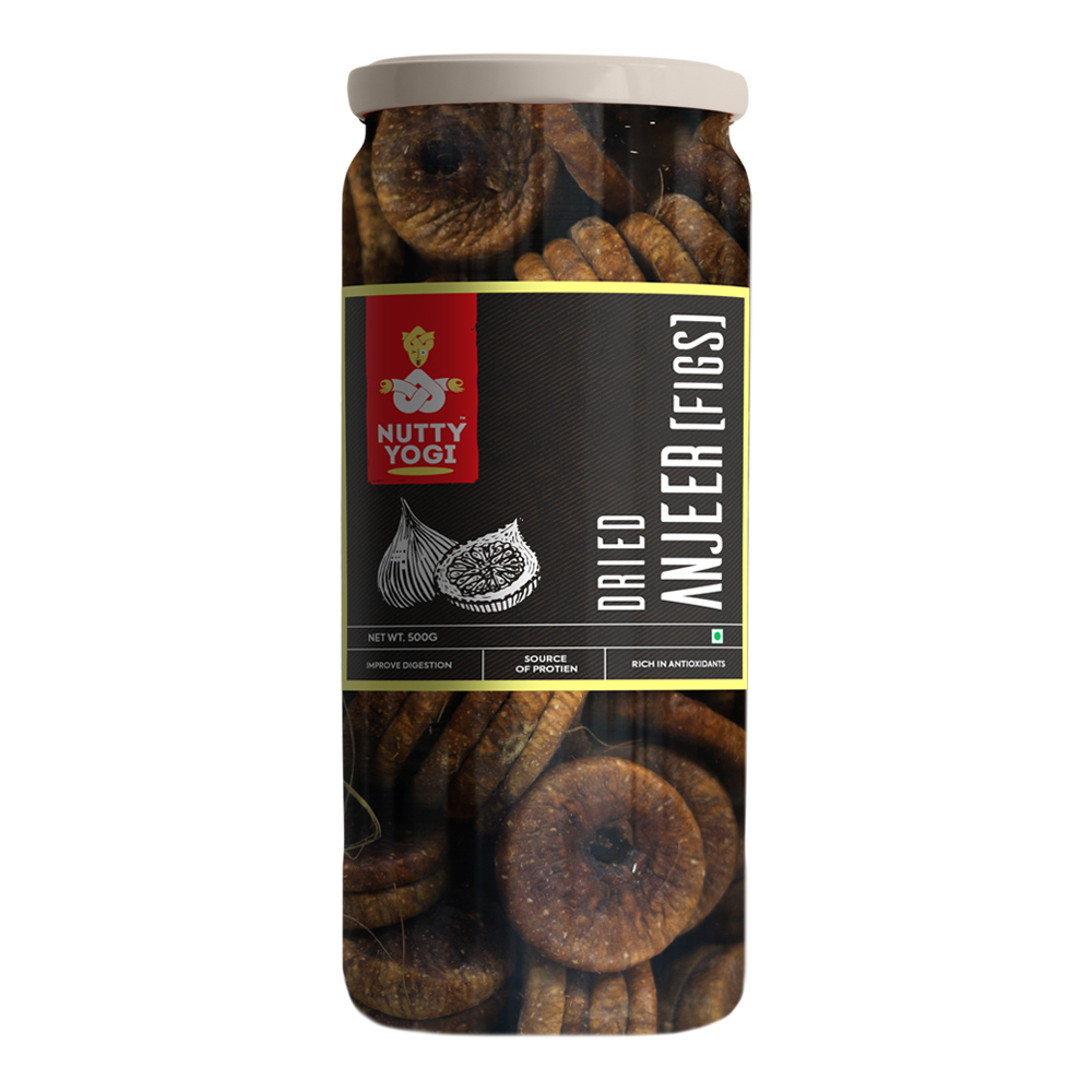 Nutty Yogi Premium Dried Afghani Anjeer 500g | Dried Figs | Rich Source of Fibre Calcium & Iron | Low in calories and Fat Free |