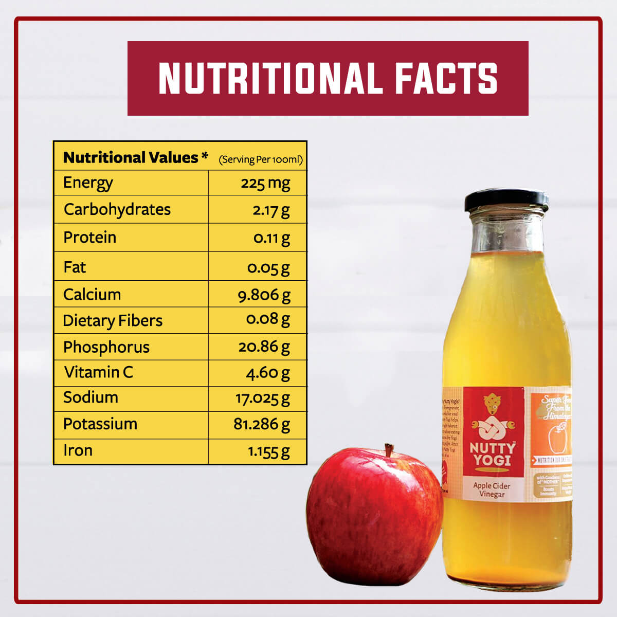 Nutty Yogi Apple Cider Vinegar with Mother 500ml